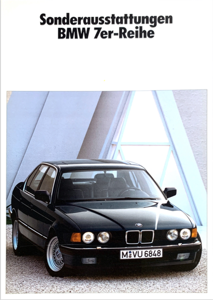 Prospekt  BMW 7er E32 2/88 750i/750iL Übergröße 